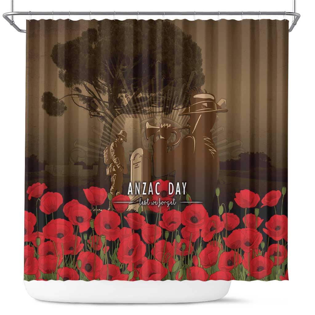 Australia - New Zealand ANZAC Lone Pine Shower Curtain The Last Post LT7 Old Gold - Polynesian Pride