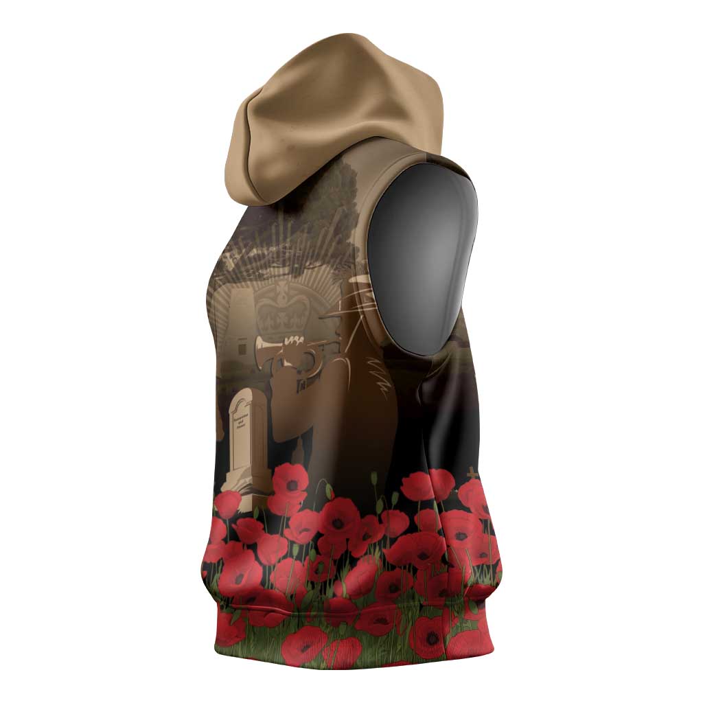 Australia - New Zealand ANZAC Lone Pine Sleeveless Hoodie The Last Post LT7 - Polynesian Pride
