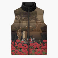 Australia - New Zealand ANZAC Lone Pine Sleeveless Puffer Jacket The Last Post LT7 Unisex Old Gold - Polynesian Pride