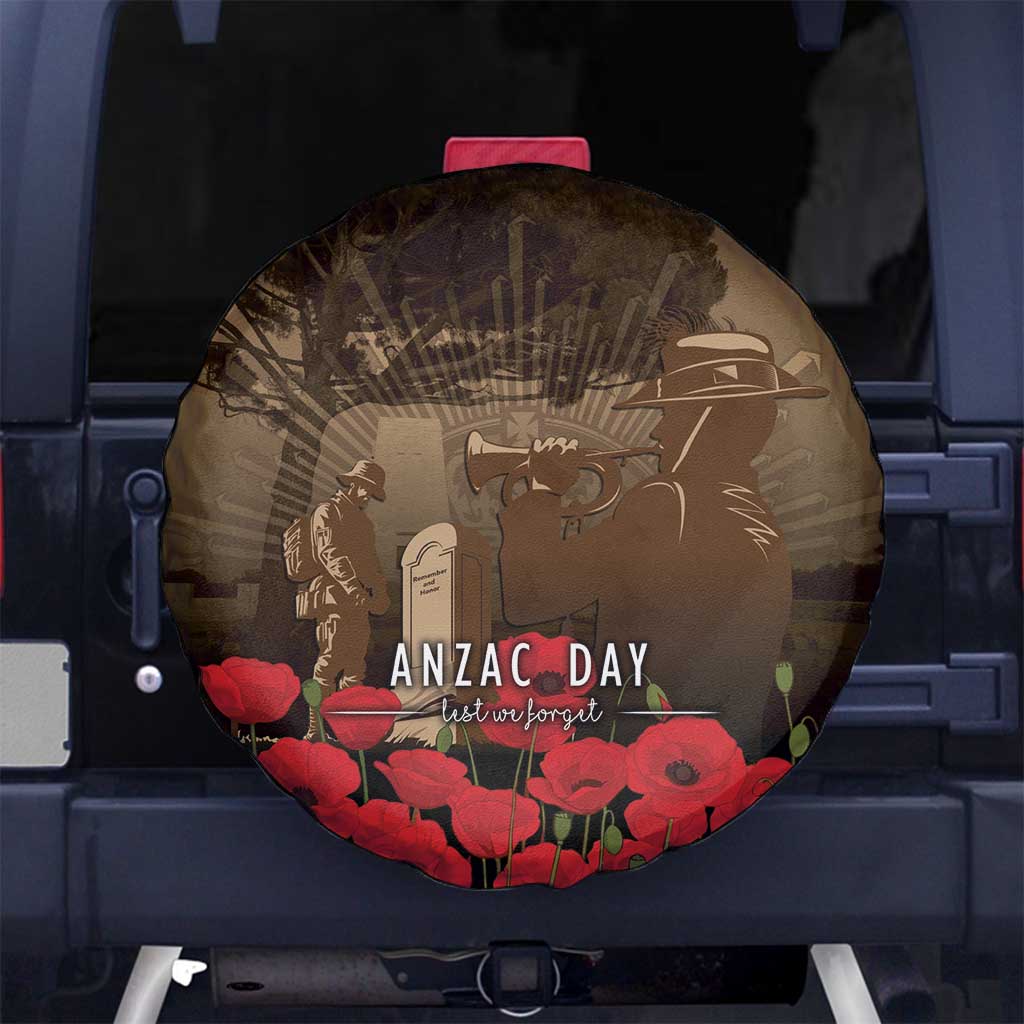 Australia - New Zealand ANZAC Lone Pine Spare Tire Cover The Last Post LT7 No hole Old Gold - Polynesian Pride