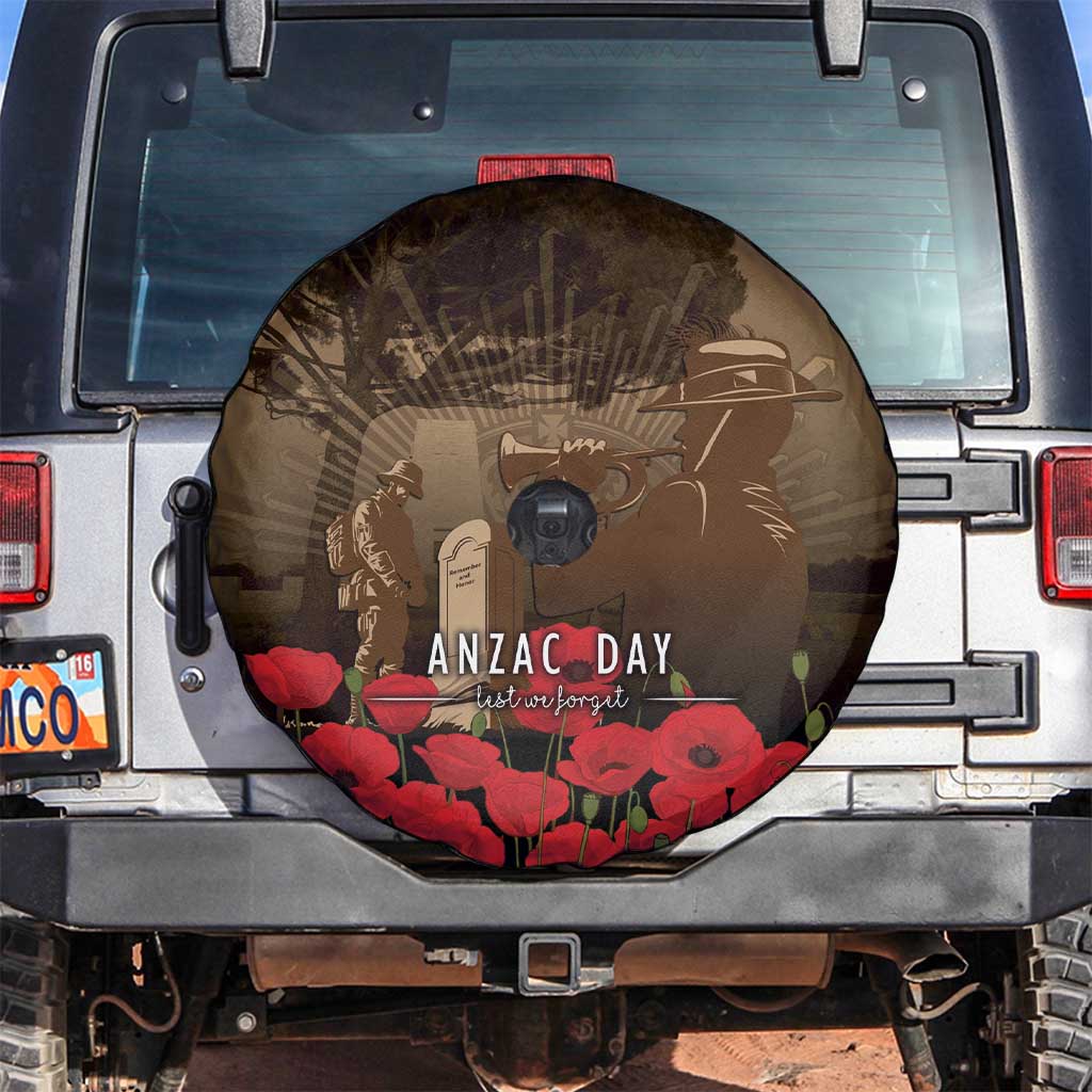 Australia - New Zealand ANZAC Lone Pine Spare Tire Cover The Last Post LT7 Old Gold - Polynesian Pride