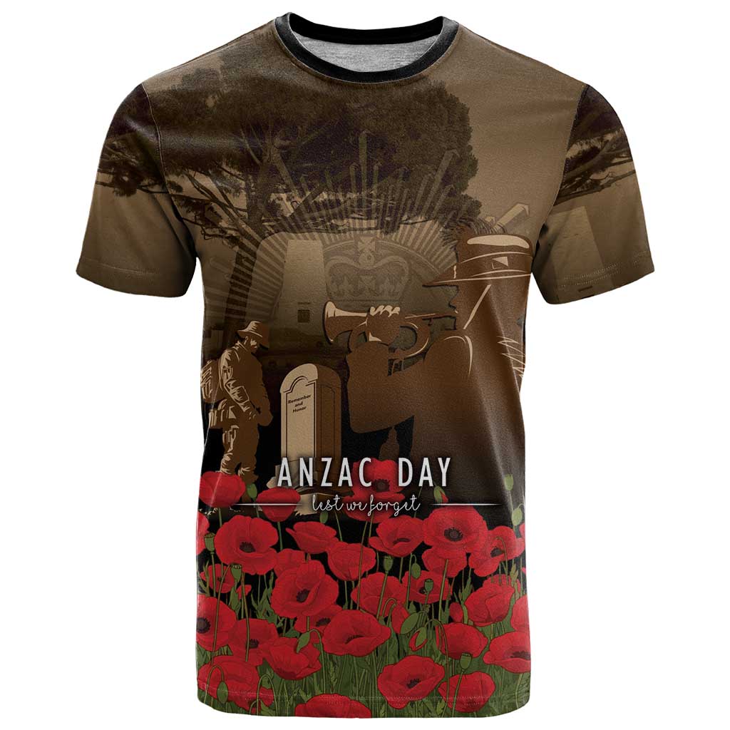 Australia - New Zealand ANZAC Lone Pine T Shirt The Last Post LT7 Old Gold - Polynesian Pride