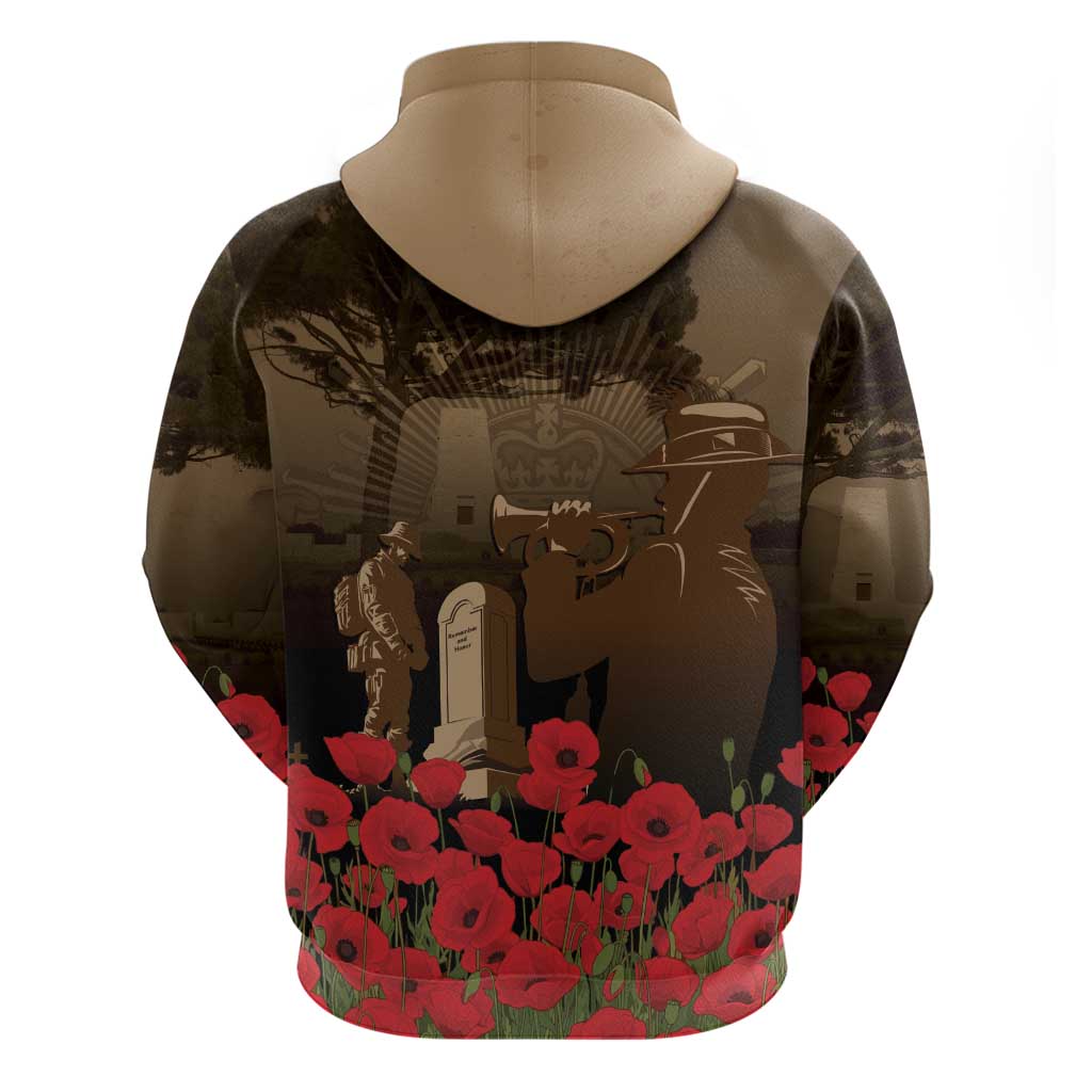 Australia - New Zealand ANZAC Lone Pine Zip Hoodie The Last Post LT7 - Polynesian Pride