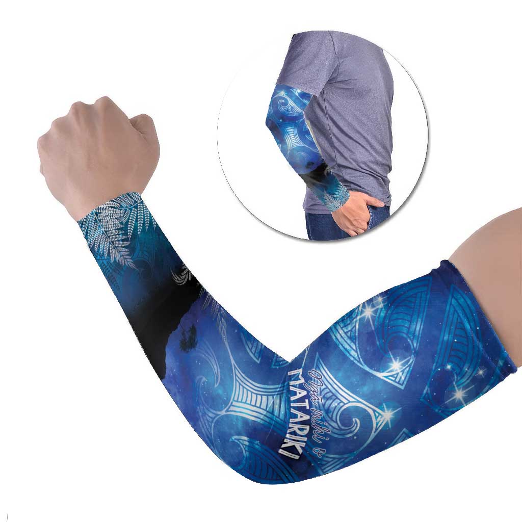 NZ Maori Matariki Scenery Arm Sleeves Galaxy Sky LT7 Set of 2 Galaxy - Polynesian Pride
