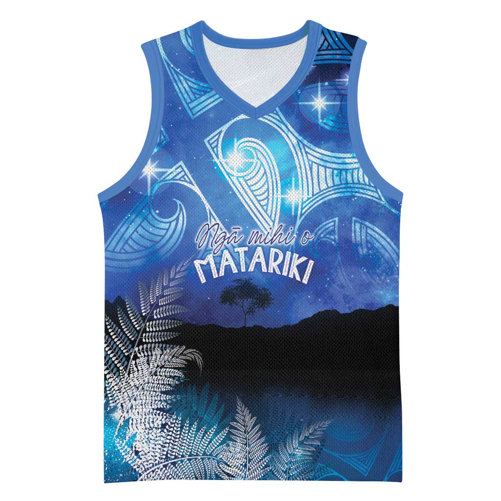 NZ Maori Matariki Scenery Basketball Jersey Galaxy Sky LT7 Unisex Galaxy - Polynesian Pride