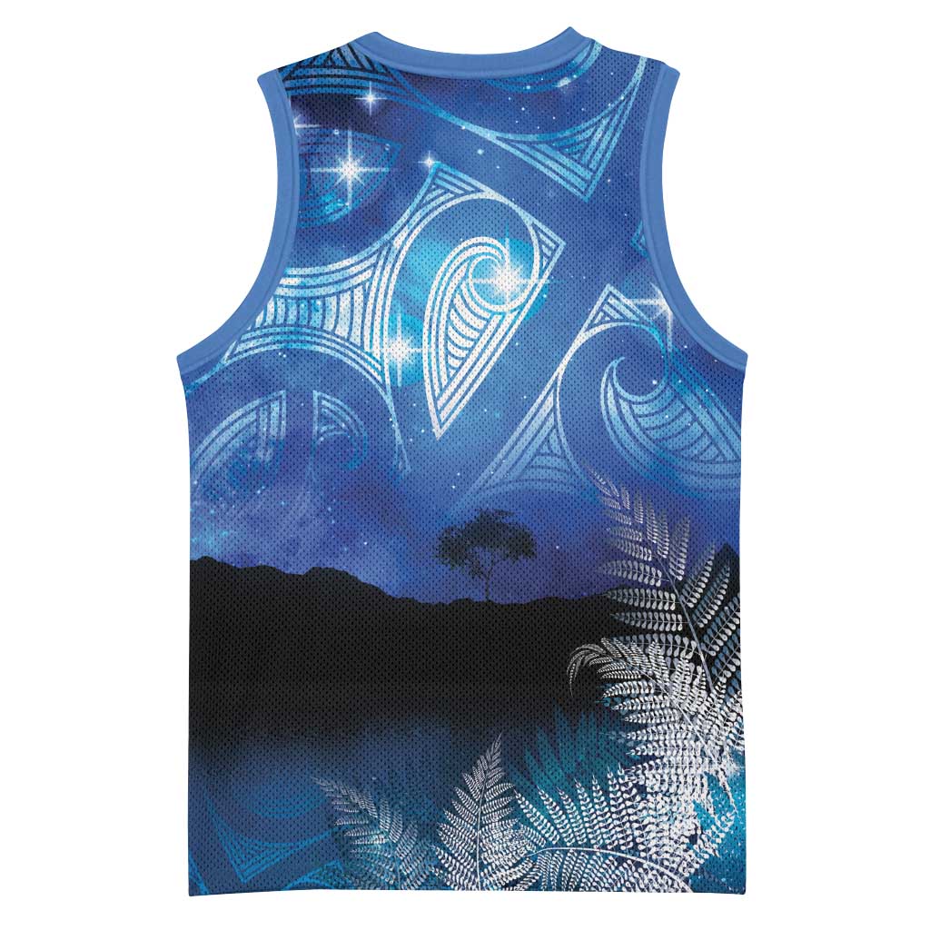 NZ Maori Matariki Scenery Basketball Jersey Galaxy Sky LT7 - Polynesian Pride