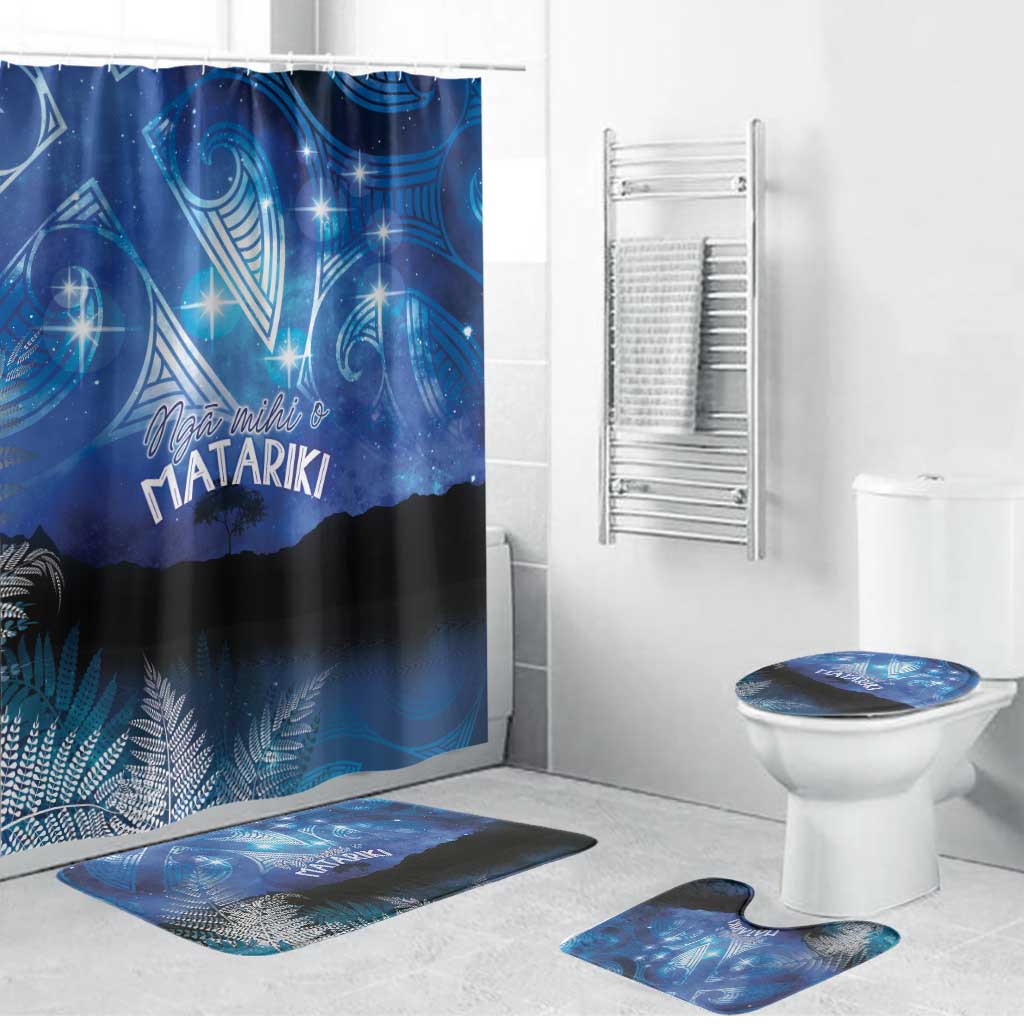 NZ Maori Matariki Scenery Bathroom Set Galaxy Sky LT7 Bathroom Set (4 pcs) Galaxy - Polynesian Pride