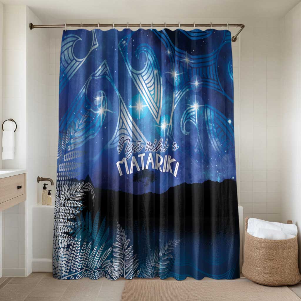 NZ Maori Matariki Scenery Bathroom Set Galaxy Sky LT7 Shower Curtain Only Galaxy - Polynesian Pride