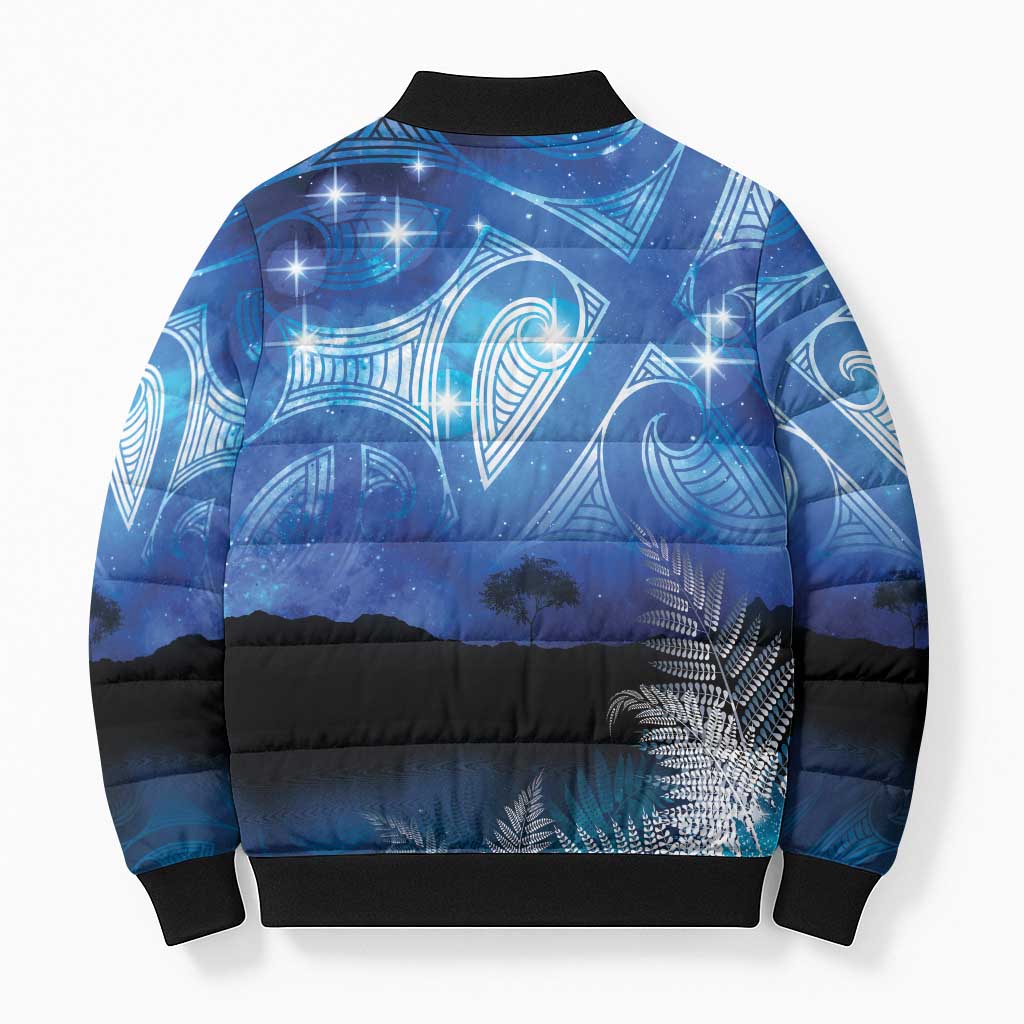 NZ Maori Matariki Scenery Bomber Puffer Jacket Galaxy Sky LT7 - Polynesian Pride