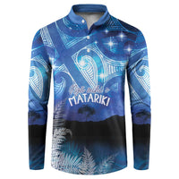 NZ Maori Matariki Scenery Button Sweatshirt Galaxy Sky LT7 Galaxy - Polynesian Pride