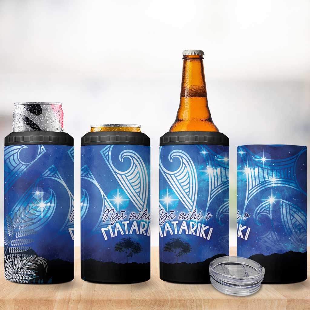 NZ Maori Matariki Scenery 4 in 1 Can Cooler Tumbler Galaxy Sky LT7 - Polynesian Pride
