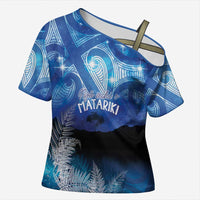NZ Maori Matariki Scenery Cross Shoulder Shirt Galaxy Sky LT7 Female Galaxy - Polynesian Pride