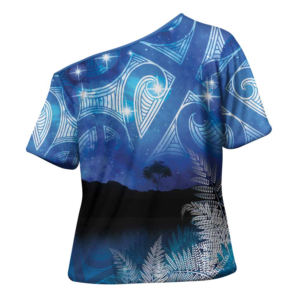NZ Maori Matariki Scenery Cross Shoulder Shirt Galaxy Sky LT7 - Polynesian Pride