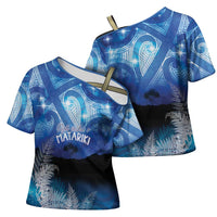 NZ Maori Matariki Scenery Cross Shoulder Shirt Galaxy Sky LT7 - Polynesian Pride