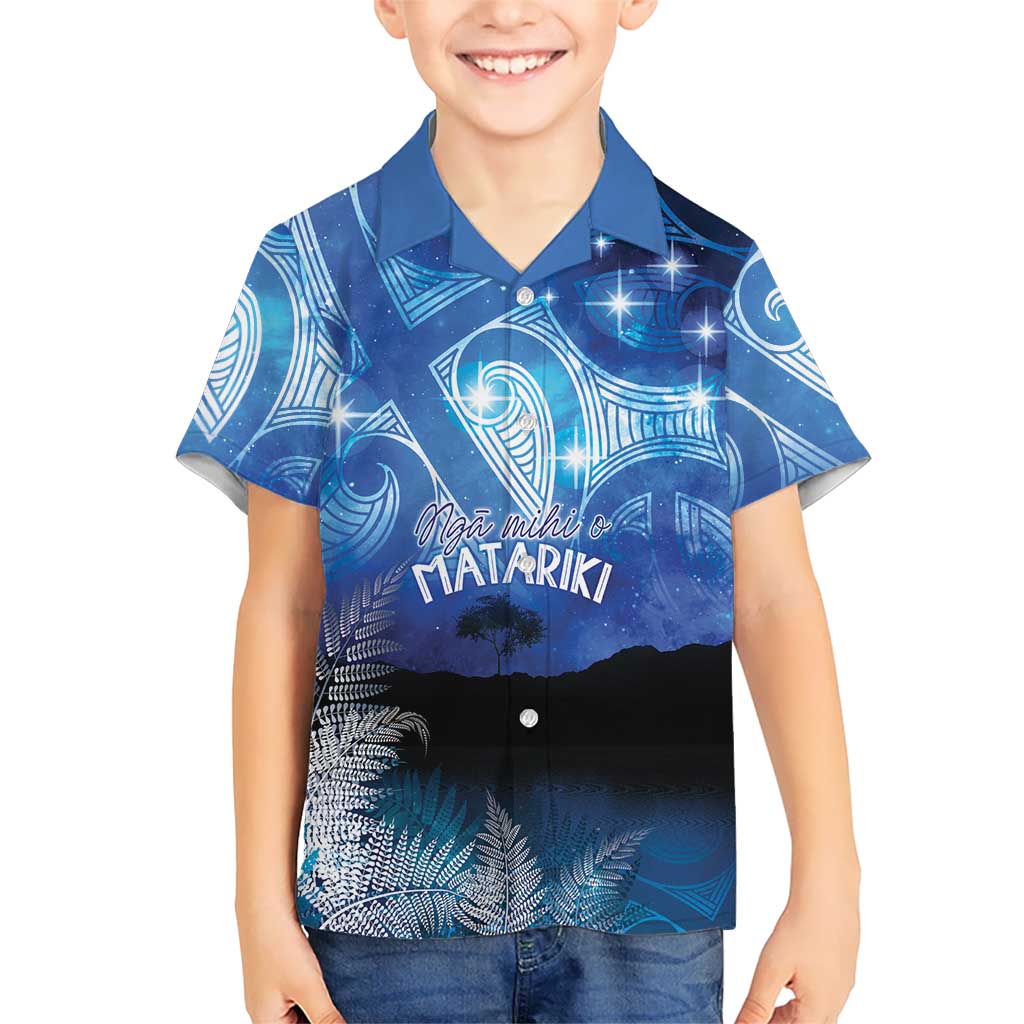 NZ Maori Matariki Scenery Family Matching Long Sleeve Bodycon Dress and Hawaiian Shirt Galaxy Sky