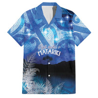 NZ Maori Matariki Scenery Family Matching Off The Shoulder Long Sleeve Dress and Hawaiian Shirt Galaxy Sky