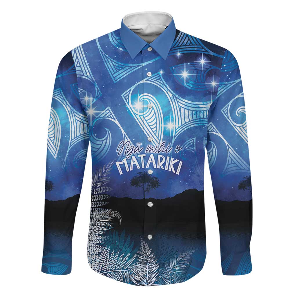 NZ Maori Matariki Scenery Family Matching Off The Shoulder Long Sleeve Dress and Hawaiian Shirt Galaxy Sky