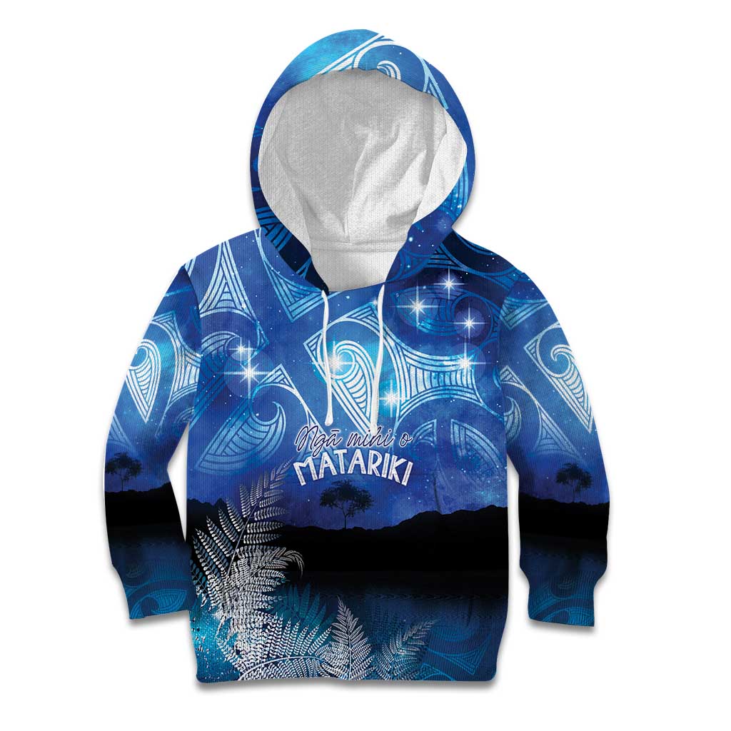NZ Maori Matariki Scenery Kid Hoodie Galaxy Sky LT7 Hoodie Galaxy - Polynesian Pride