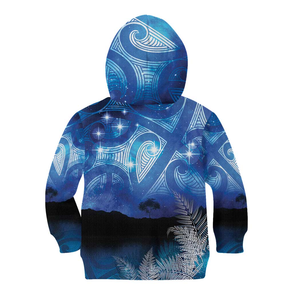 NZ Maori Matariki Scenery Kid Hoodie Galaxy Sky LT7 - Polynesian Pride