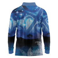 NZ Maori Matariki Scenery Long Sleeve Polo Shirt Galaxy Sky LT7 - Polynesian Pride