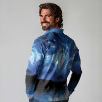 NZ Maori Matariki Scenery Long Sleeve Polo Shirt Galaxy Sky LT7 - Polynesian Pride