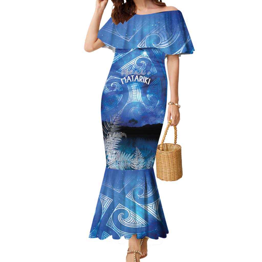 NZ Maori Matariki Scenery Mermaid Dress Galaxy Sky LT7 Women Galaxy - Polynesian Pride