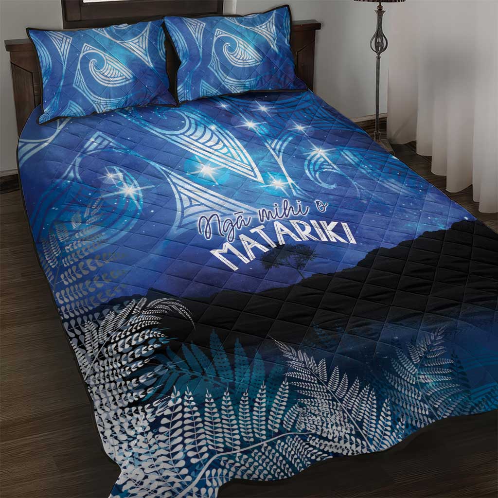 NZ Maori Matariki Scenery Quilt Bed Set Galaxy Sky LT7 Galaxy - Polynesian Pride