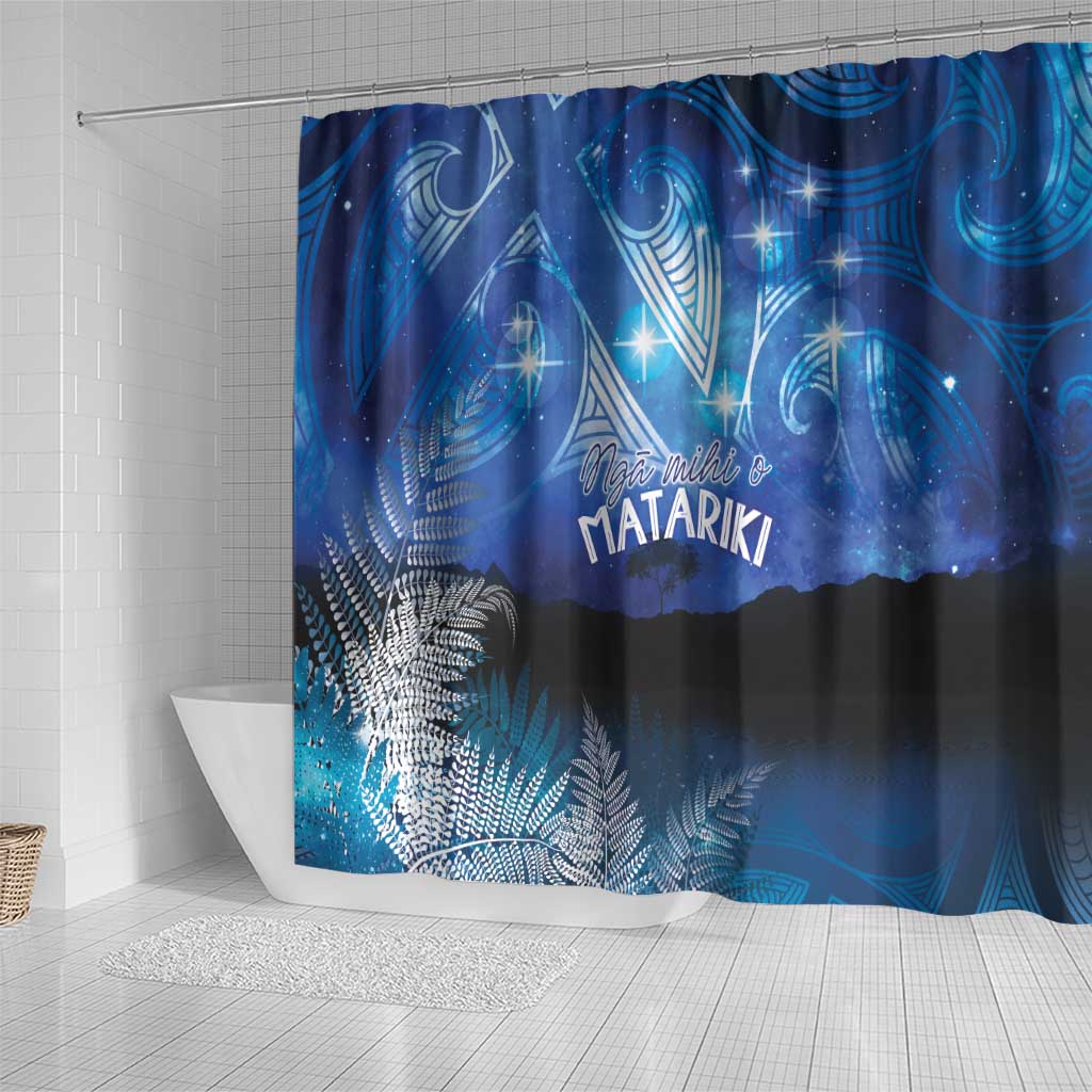 NZ Maori Matariki Scenery Shower Curtain Galaxy Sky LT7 - Polynesian Pride