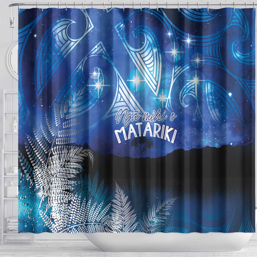 NZ Maori Matariki Scenery Shower Curtain Galaxy Sky LT7 - Polynesian Pride