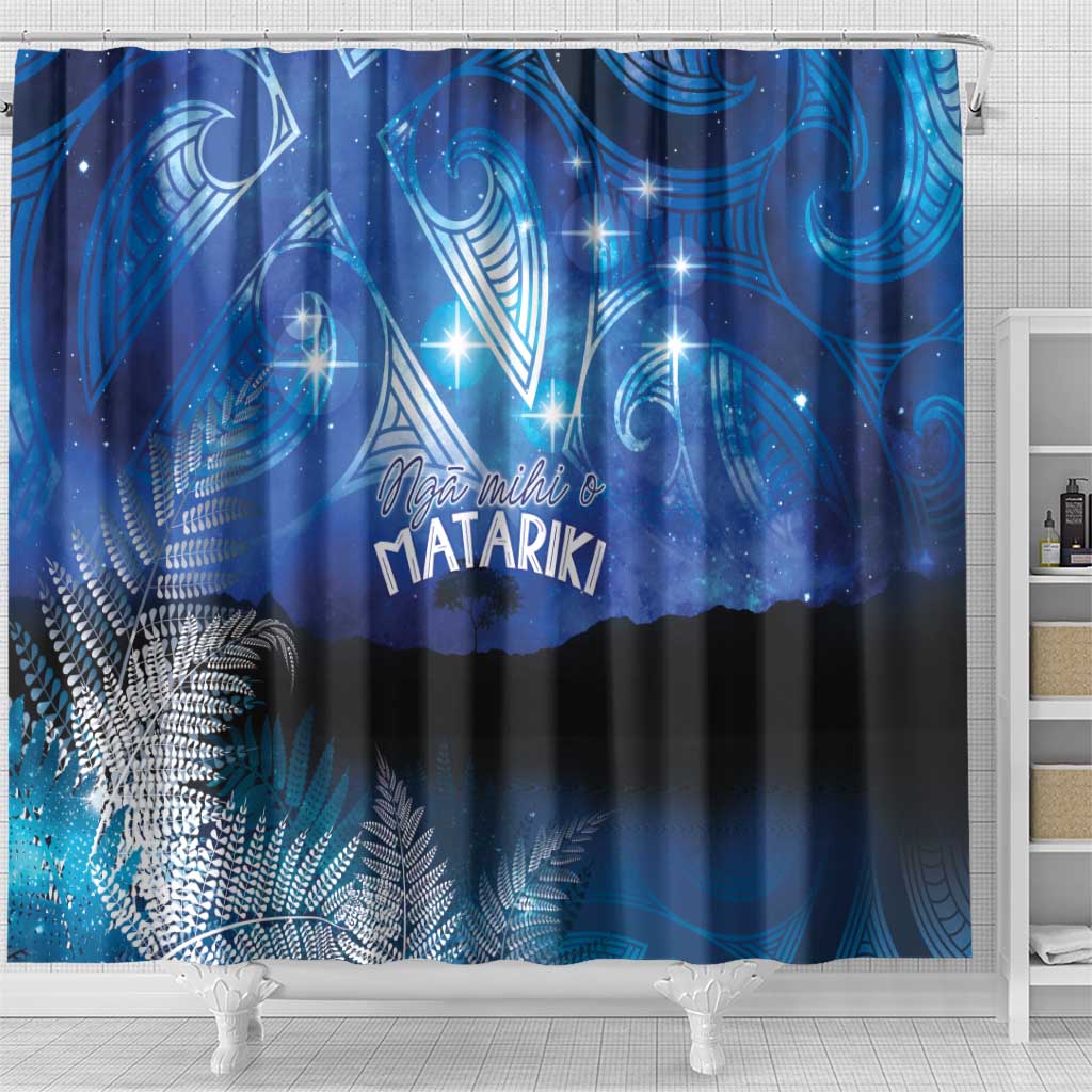 NZ Maori Matariki Scenery Shower Curtain Galaxy Sky LT7 - Polynesian Pride