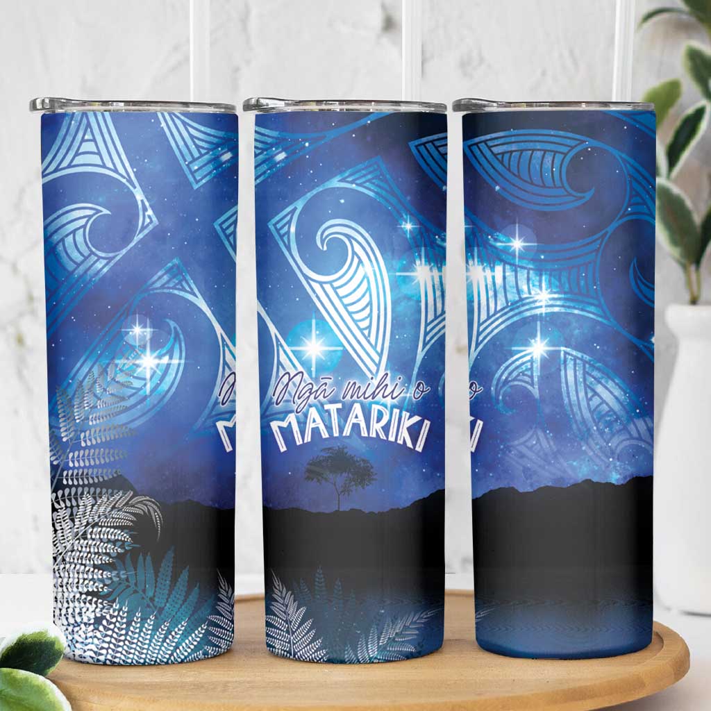 NZ Maori Matariki Scenery Skinny Tumbler Galaxy Sky LT7 - Polynesian Pride