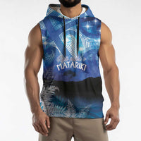 NZ Maori Matariki Scenery Sleeveless Hoodie Galaxy Sky LT7 - Polynesian Pride
