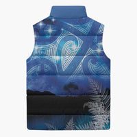 NZ Maori Matariki Scenery Sleeveless Puffer Jacket Galaxy Sky LT7 - Polynesian Pride