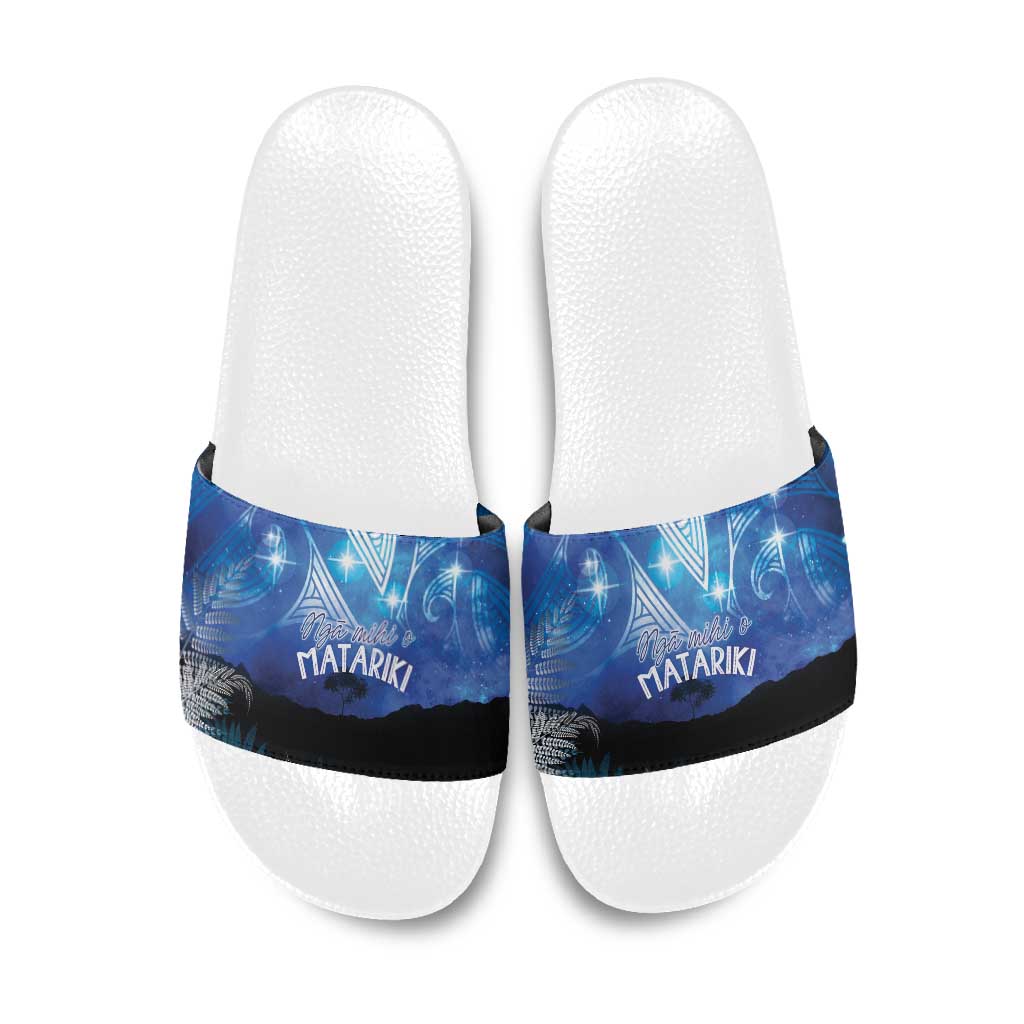 NZ Maori Matariki Scenery Slide Sandals Galaxy Sky LT7 Galaxy - Polynesian Pride