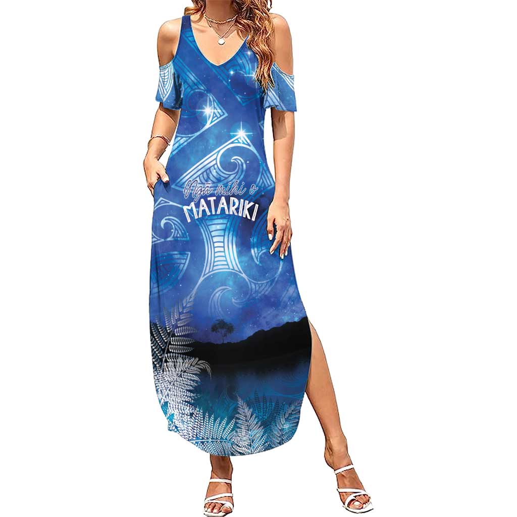 NZ Maori Matariki Scenery Summer Maxi Dress Galaxy Sky LT7 Women Galaxy - Polynesian Pride