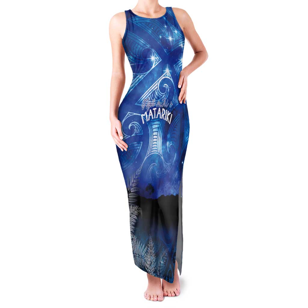 NZ Maori Matariki Scenery Tank Maxi Dress Galaxy Sky