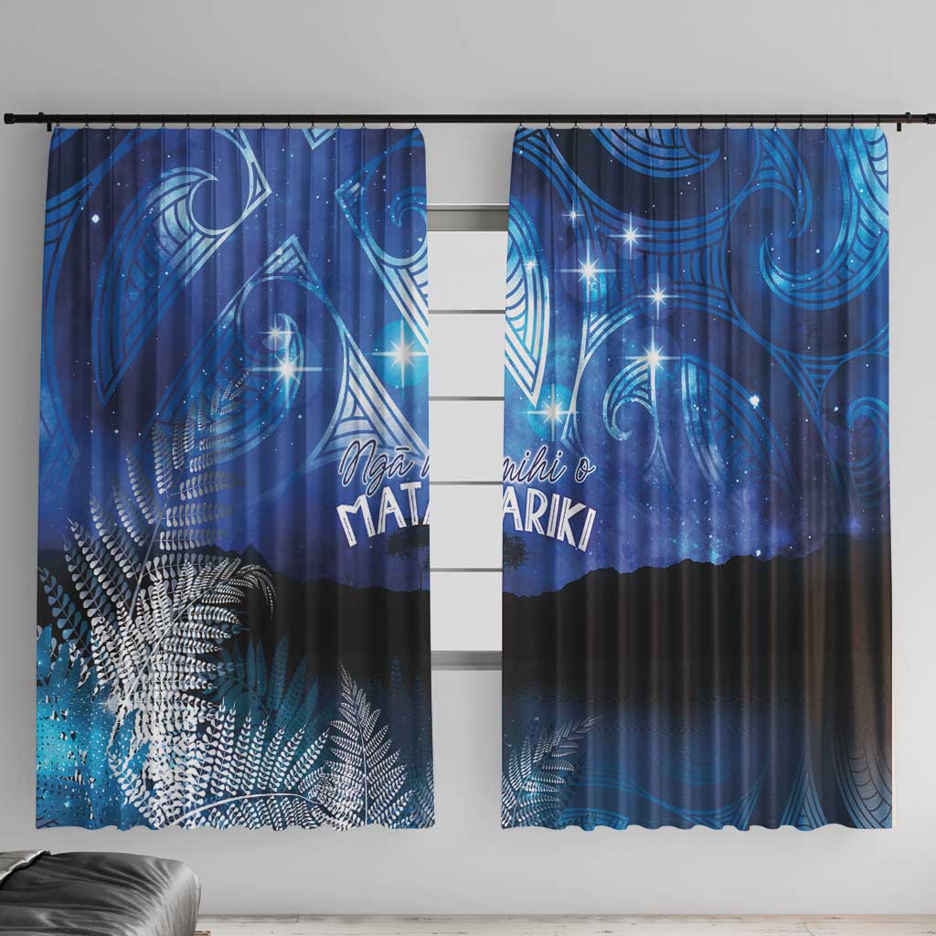 NZ Maori Matariki Scenery Window Curtain Galaxy Sky LT7 With Hooks Galaxy - Polynesian Pride