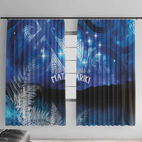 NZ Maori Matariki Scenery Window Curtain Galaxy Sky LT7 With Hooks Galaxy - Polynesian Pride
