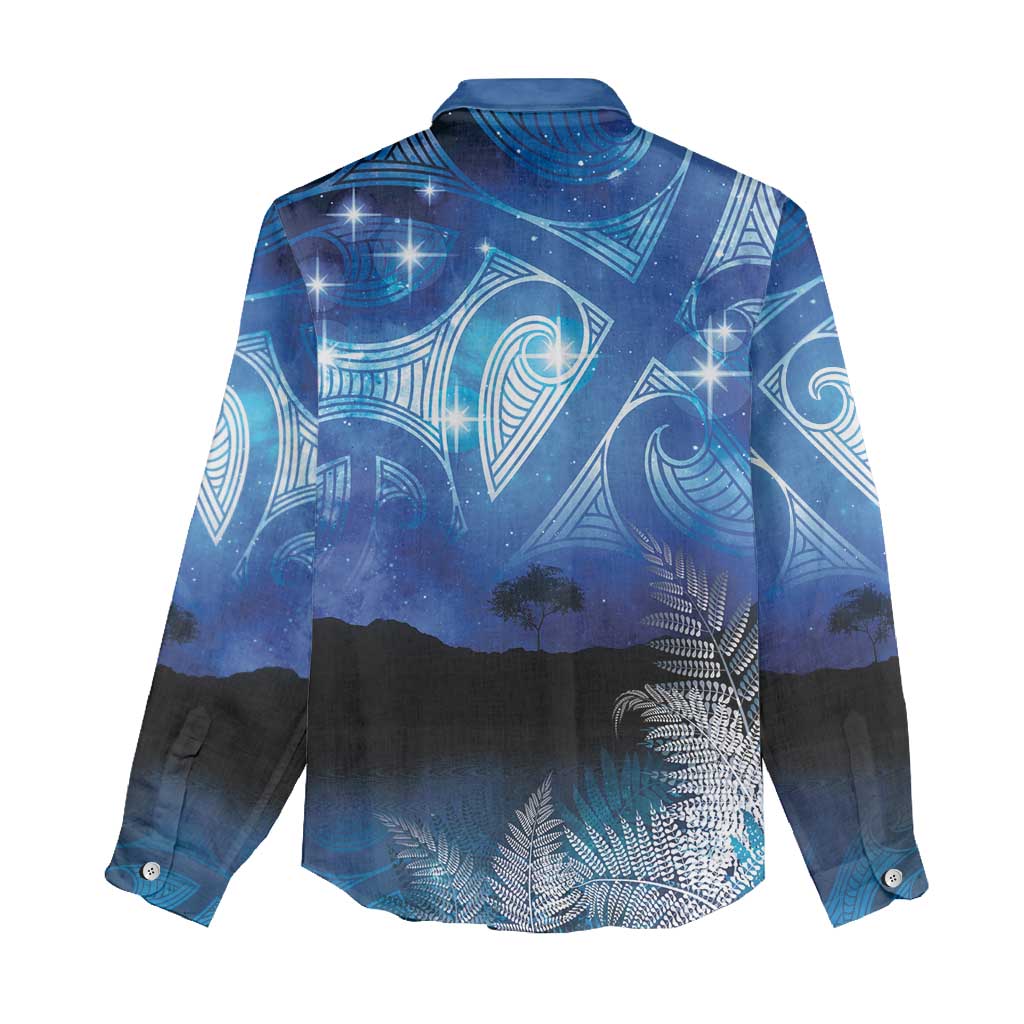 NZ Maori Matariki Scenery Women Casual Shirt Galaxy Sky LT7 - Polynesian Pride