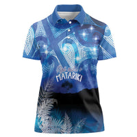 NZ Maori Matariki Scenery Women Polo Shirt Galaxy Sky LT7 Female Galaxy - Polynesian Pride