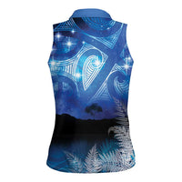 NZ Maori Matariki Scenery Women Sleeveless Polo Shirt Galaxy Sky LT7 - Polynesian Pride