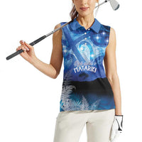 NZ Maori Matariki Scenery Women Sleeveless Polo Shirt Galaxy Sky LT7 - Polynesian Pride