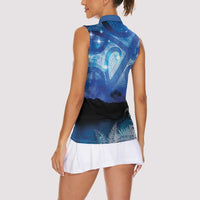 NZ Maori Matariki Scenery Women Sleeveless Polo Shirt Galaxy Sky LT7 - Polynesian Pride