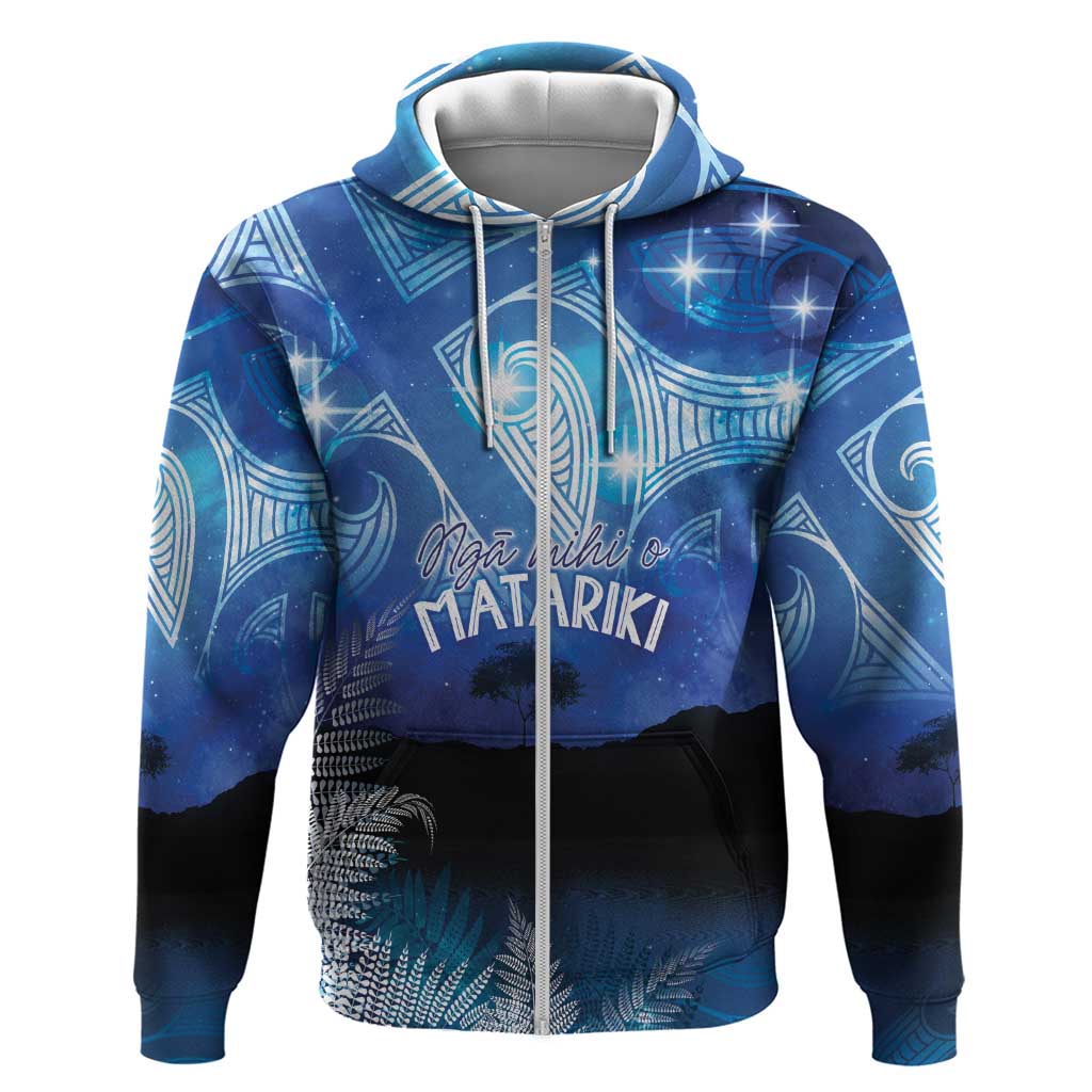 NZ Maori Matariki Scenery Zip Hoodie Galaxy Sky LT7 Zip Hoodie Galaxy - Polynesian Pride