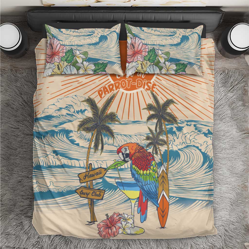 Christmas In July - Hawaii Retro Bedding Set Lost In Parrot-dise