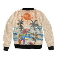Personalized Christmas In July - Hawaii Retro Bomber Jacket Lost In Parrot-dise