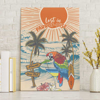 Christmas In July - Hawaii Retro Canvas Wall Art Lost In Parrot-dise LT7 Without Frame Beige - Polynesian Pride