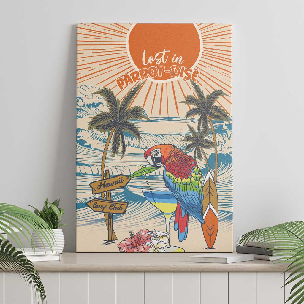 Christmas In July - Hawaii Retro Canvas Wall Art Lost In Parrot-dise LT7 - Polynesian Pride