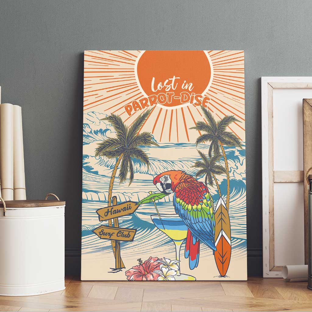 Christmas In July - Hawaii Retro Canvas Wall Art Lost In Parrot-dise LT7 - Polynesian Pride