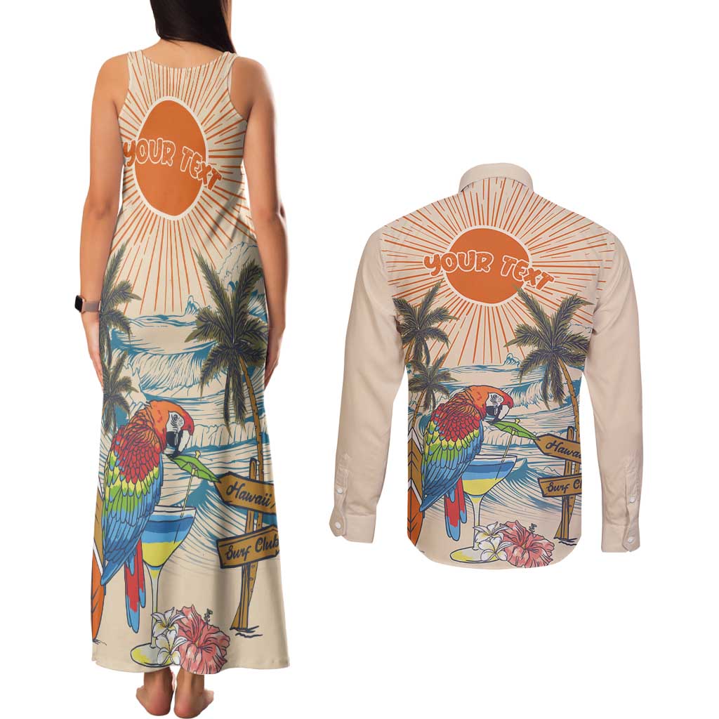 Personalized Christmas In July - Hawaii Retro Couples Matching Tank Maxi Dress and Long Sleeve Button Shirt Lost In Parrot-dise LT7 - Polynesian Pride